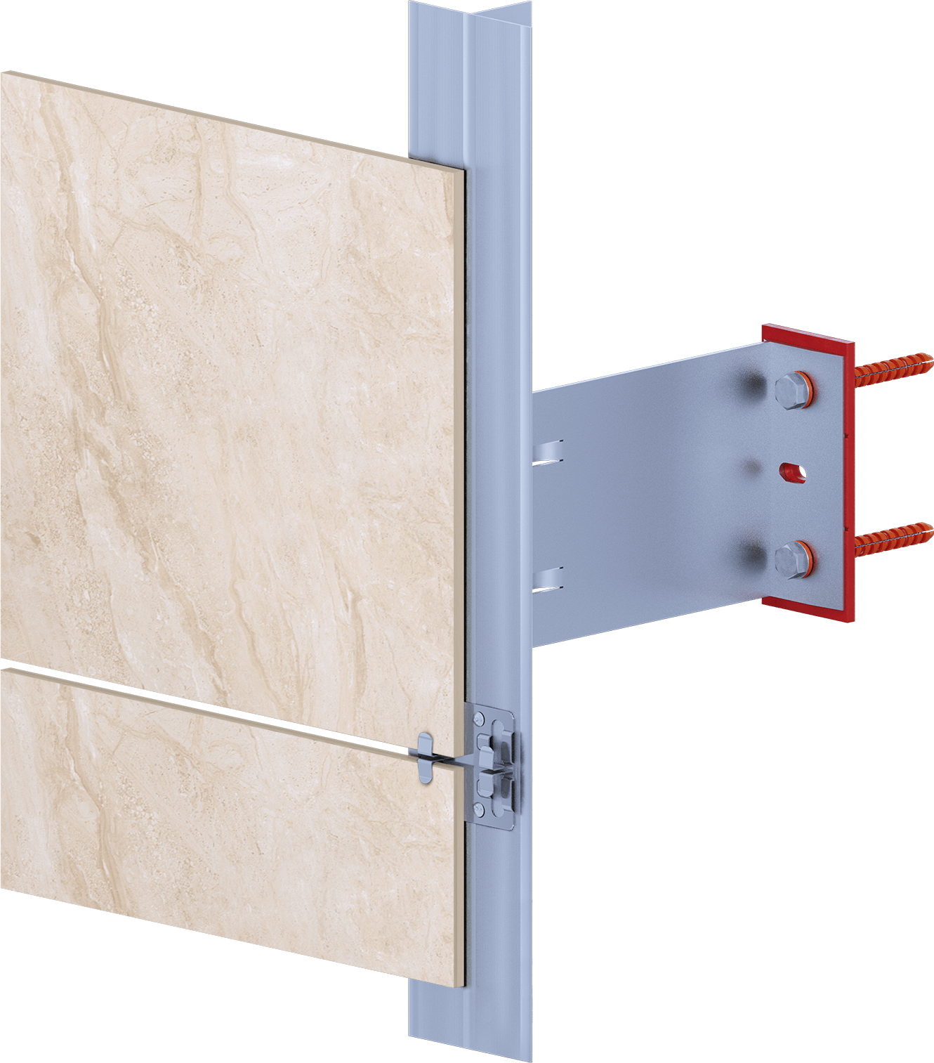 Алюминиевая подсистема для крепления керамогранита