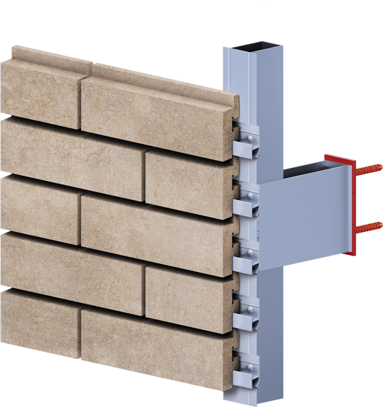 Алюминиевая подсистема для крепления быстро-съёмной клинкерной плитки