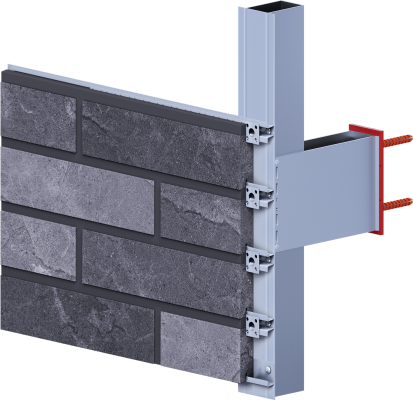 Алюминиевая подсистема для крепления плитки с затиркой швов
